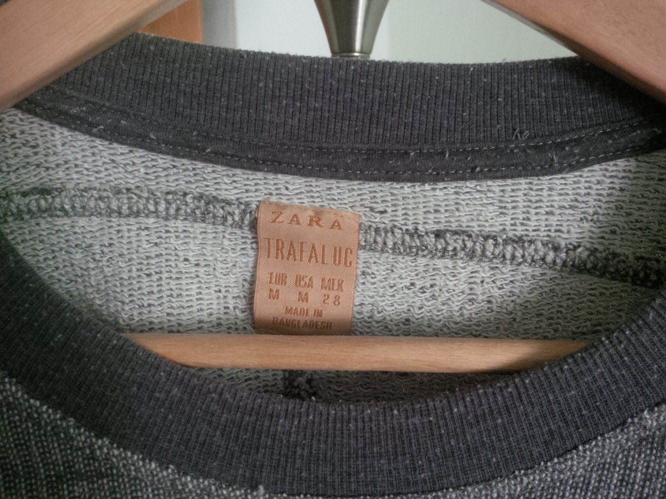 grauer cropped Pulli mit 3/4 Ärmel