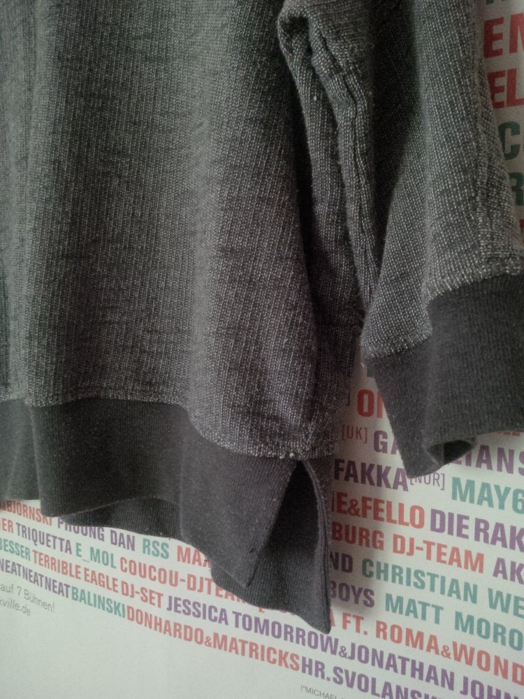 grauer cropped Pulli mit 3/4 Ärmel