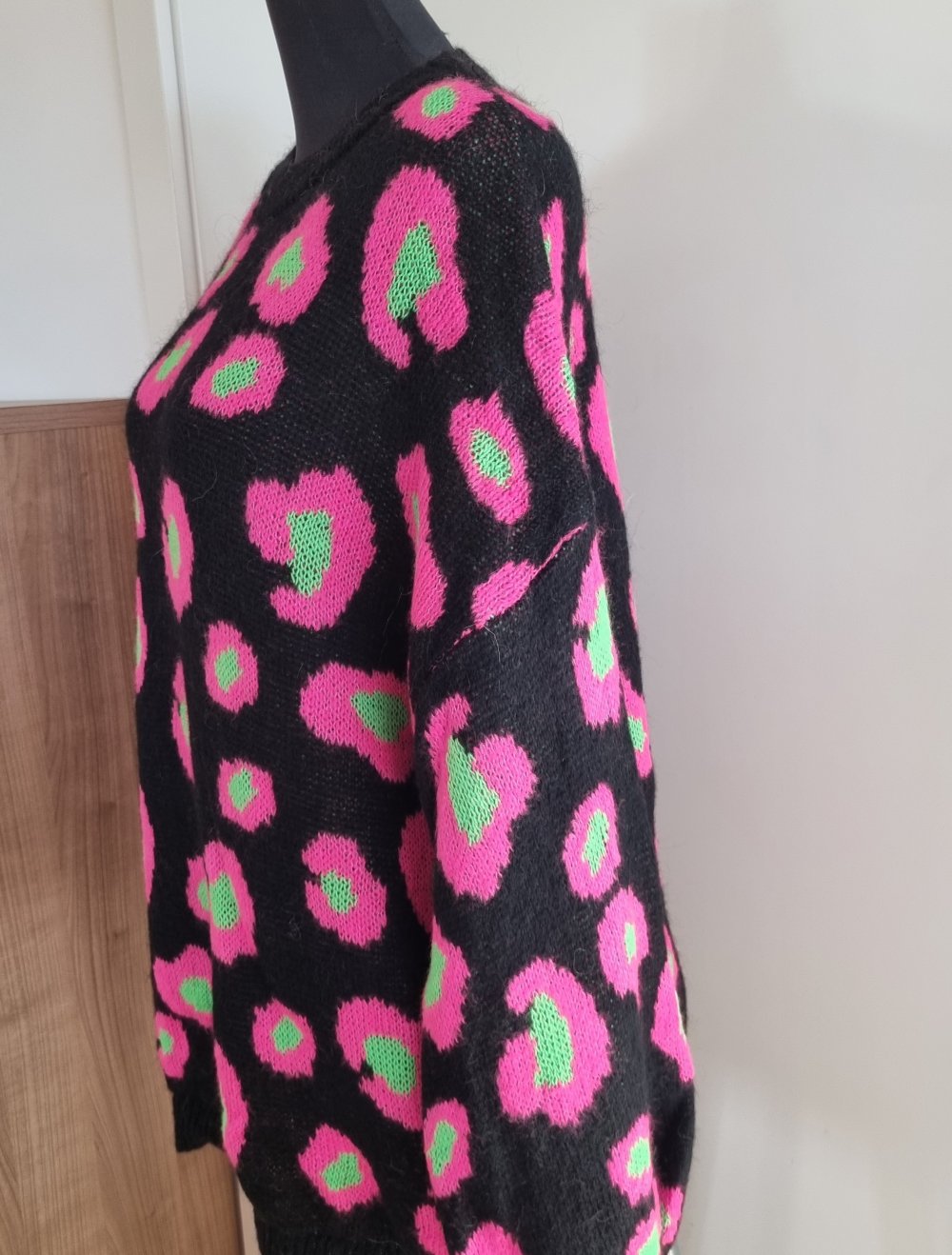 Strickpullover schwarz/pink