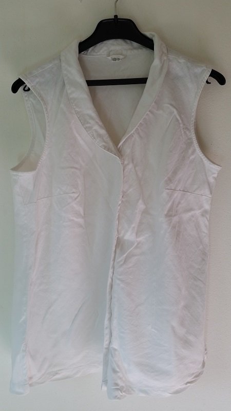 44, Bluse, weiß, Leinen & Viskose