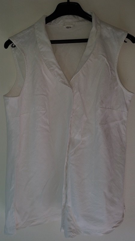 44, Bluse, weiß, Leinen & Viskose