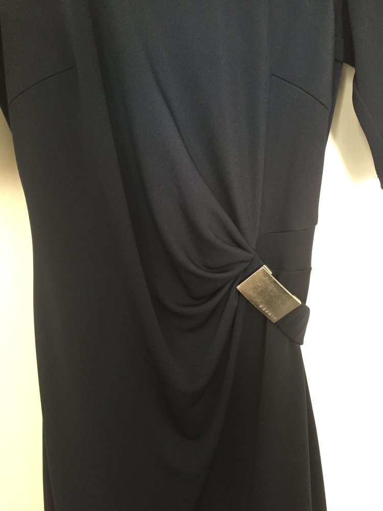 dunkelblaues Kleid von Esprit mit Gürtel (36)