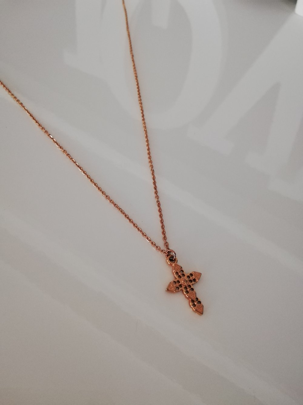 Faye Kette Kreuz Rosegold