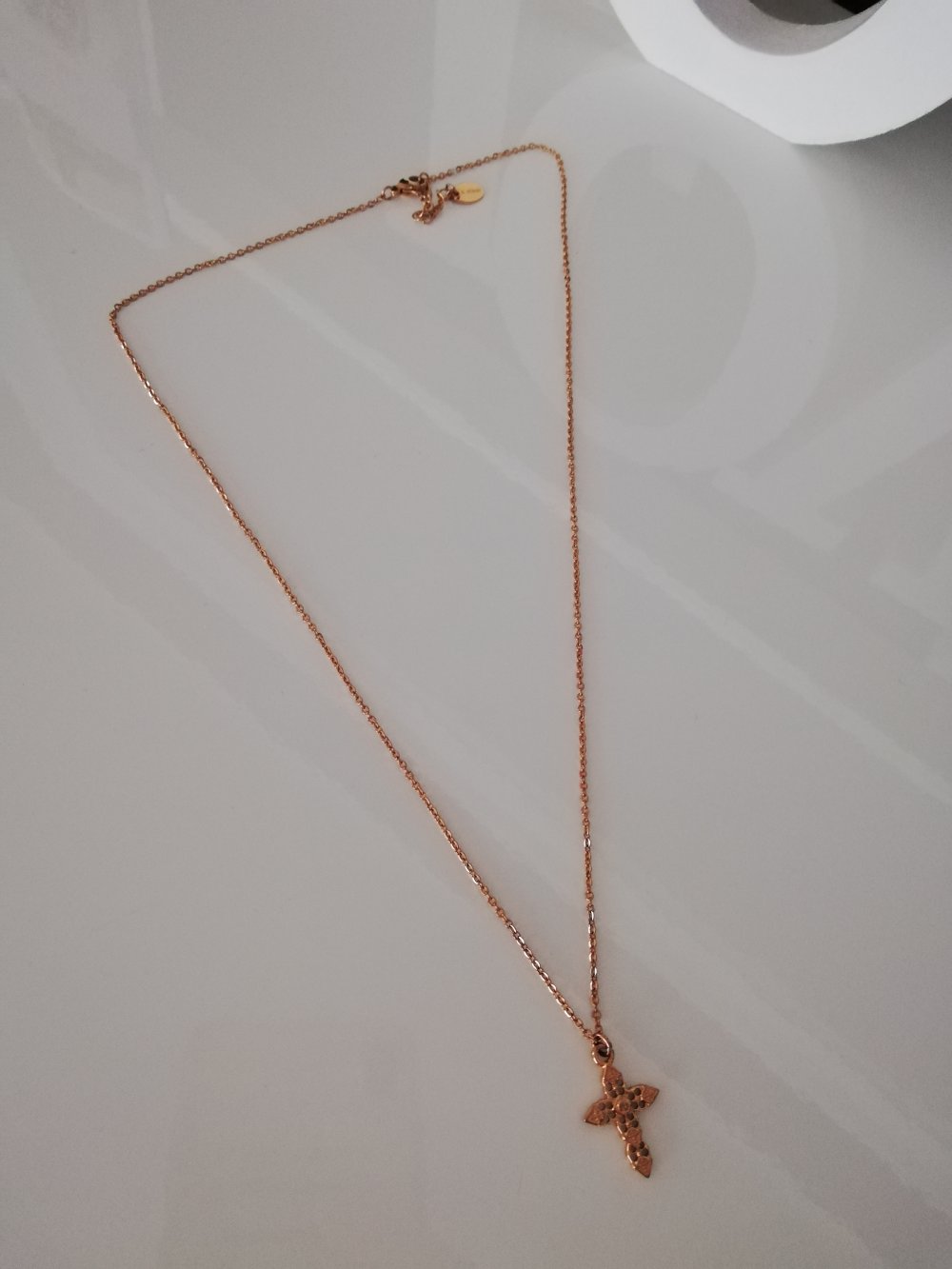 Faye Kette Kreuz Rosegold