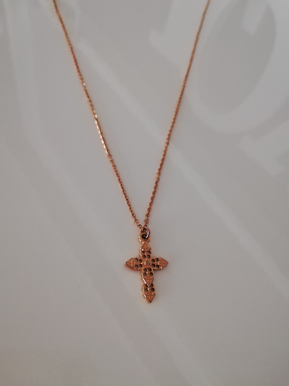 Faye Kette Kreuz Rosegold