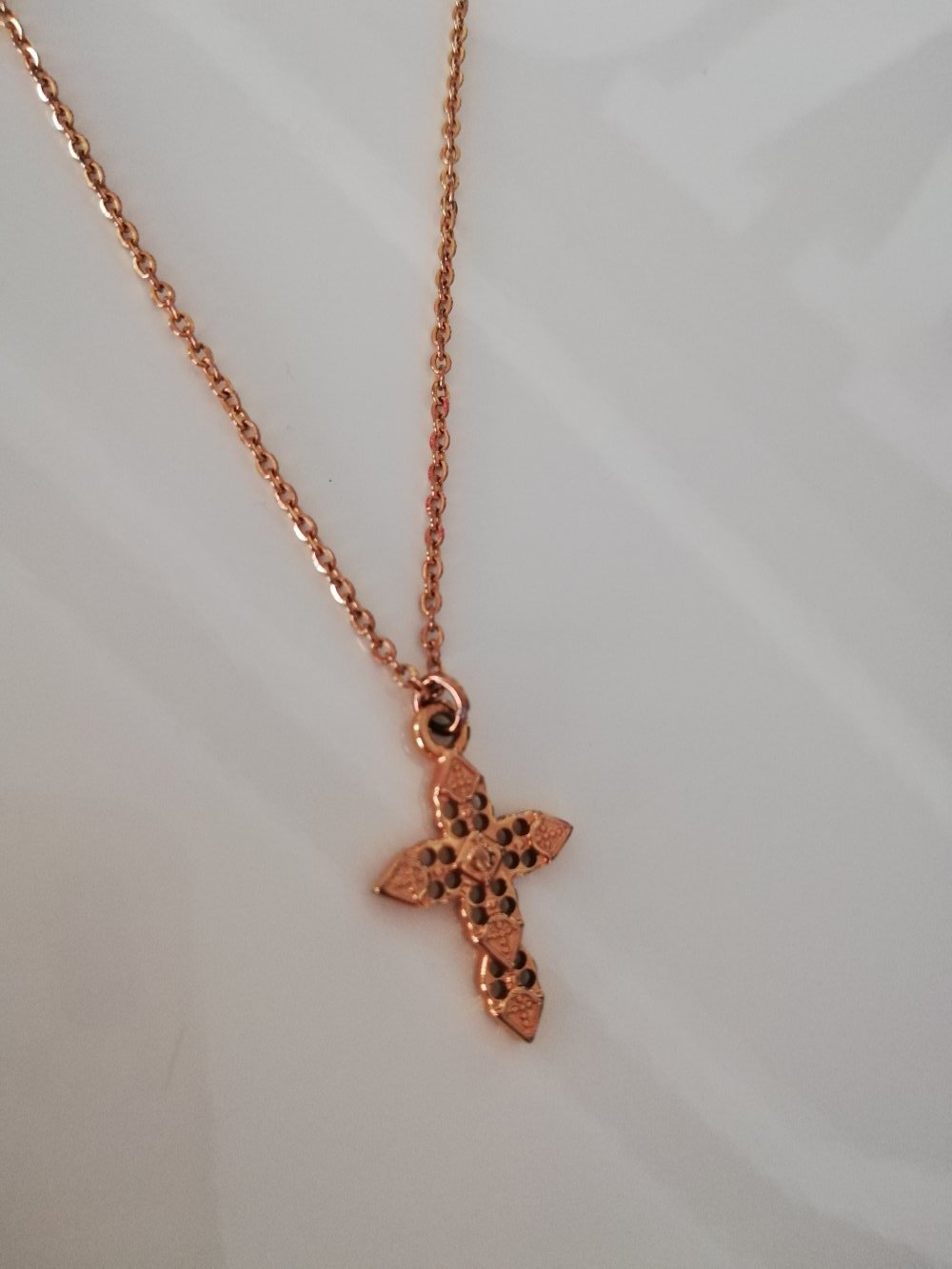 Faye Kette Kreuz Rosegold