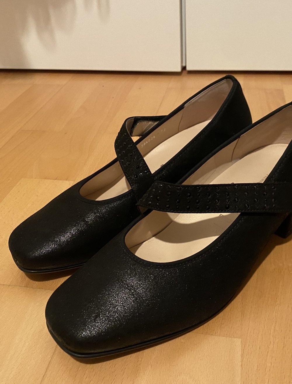 Hassia Pumps Riemchenpumps 5 1/2 38,5 Schwarz Evelyn J Glitzer Elegant Business Schuhe