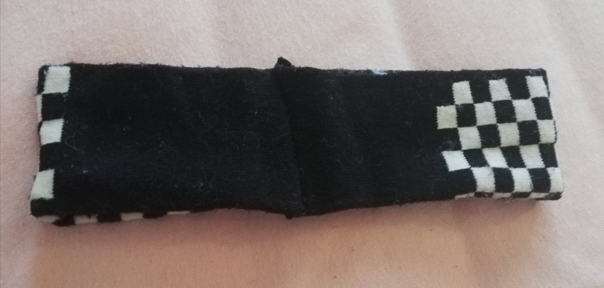 Kariertes breites Haarband, weich und stretchig