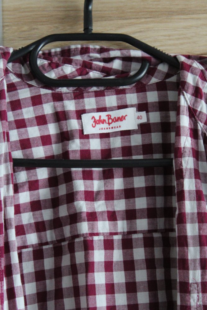 Hemdbluse rot weiß kariert