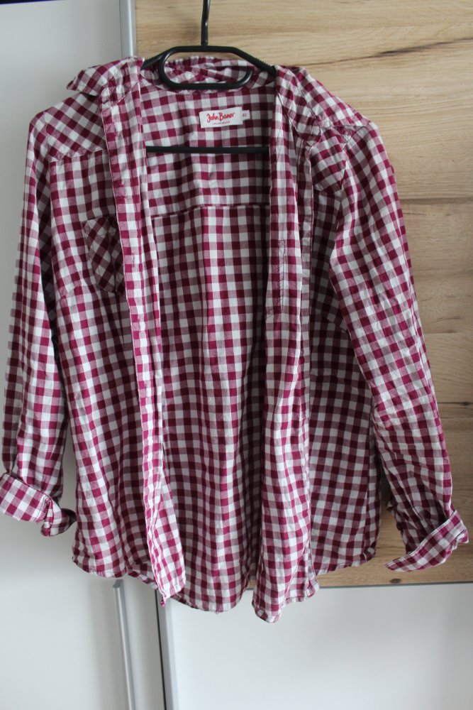 Hemdbluse rot weiß kariert