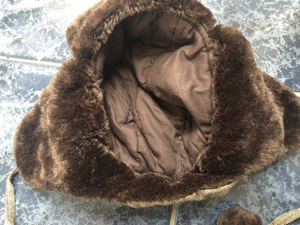 Wintermütze Pilotenmütze mit Kunstfell braun