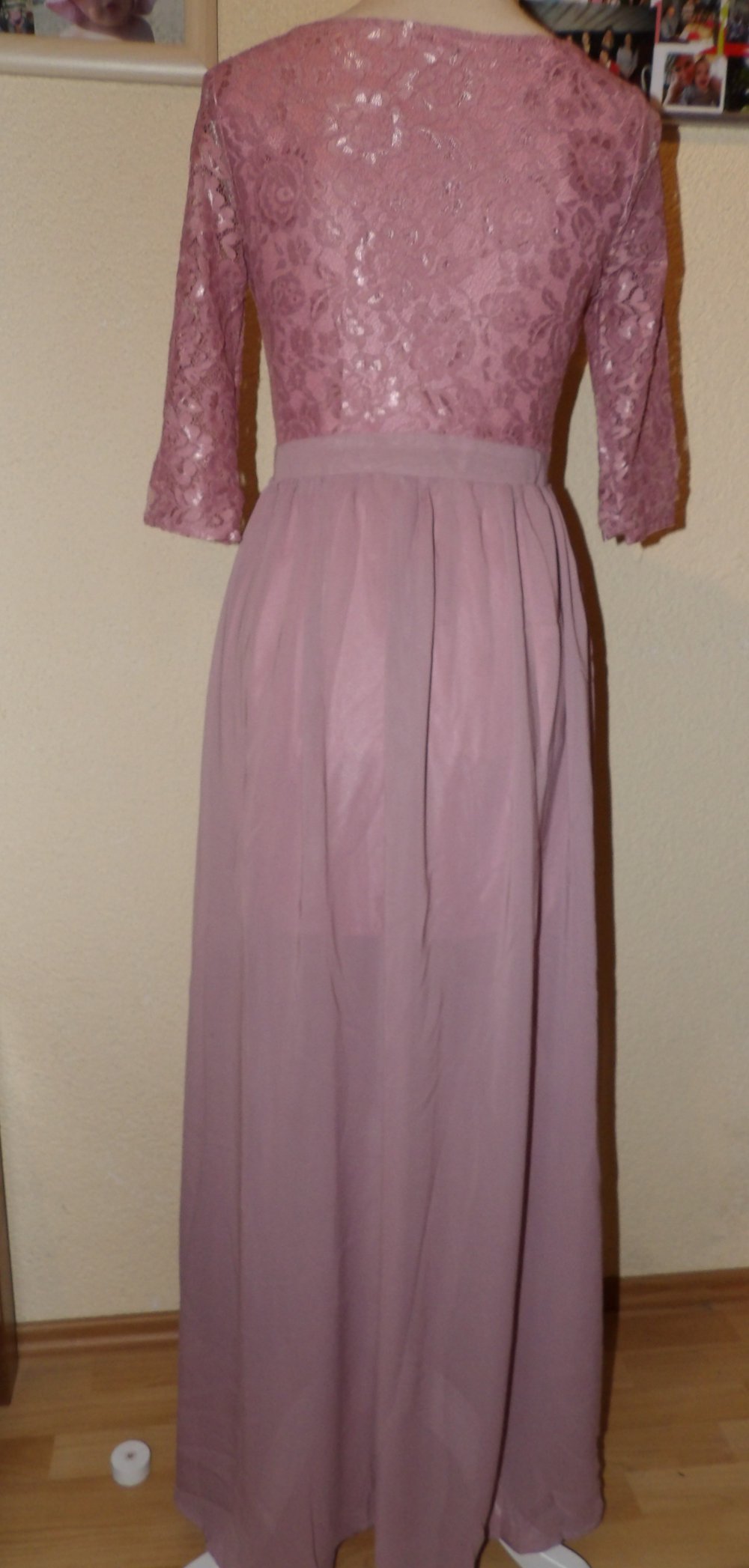 Blümchen Hochzeit Abi Taufe Ballkleid Abendkleid Spitze 34 36 Neu