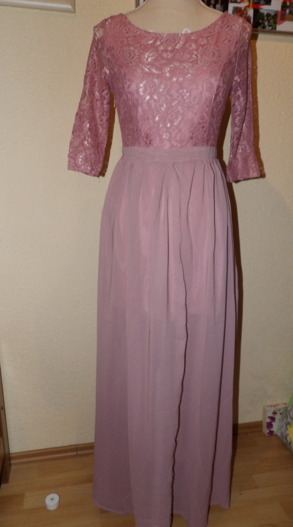 Blümchen Hochzeit Abi Taufe Ballkleid Abendkleid Spitze 34 36 Neu