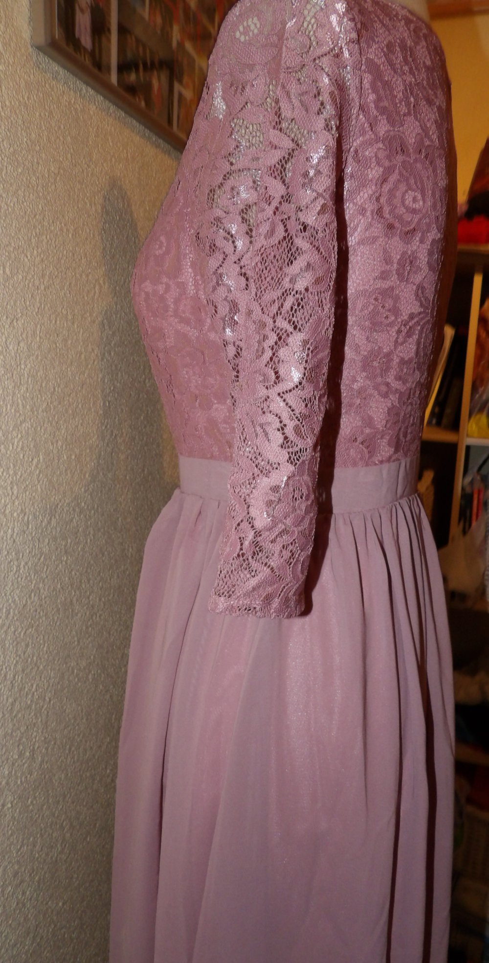 Blümchen Hochzeit Abi Taufe Ballkleid Abendkleid Spitze 34 36 Neu