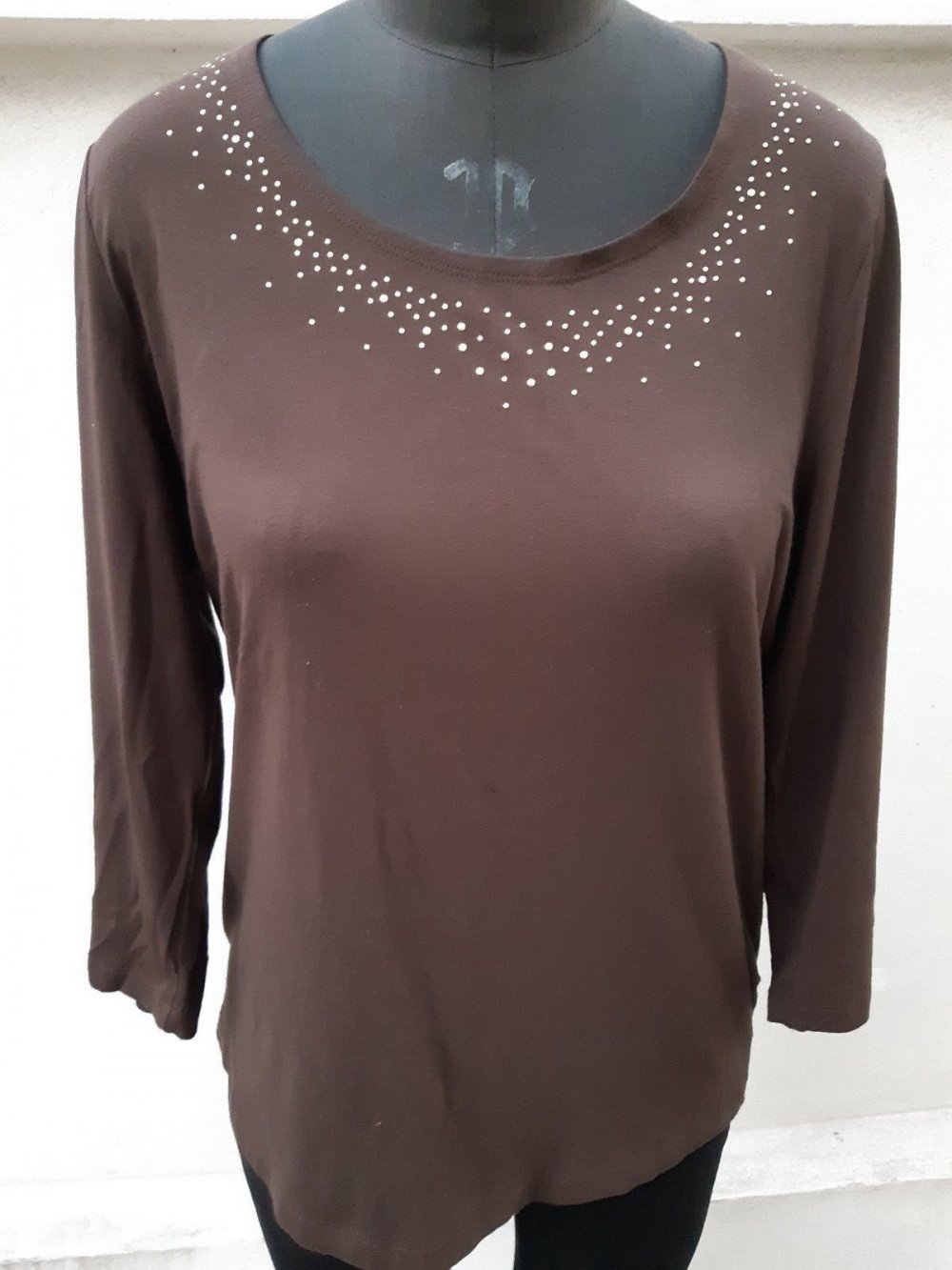 OBERTEIL LANGARM Gr. 42 Gr. 44 dunkelbraun Nietendeko