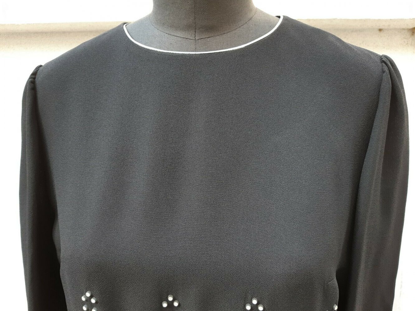 KLEID FINK MODELL Gr. 40 Gr. 42 SCHWARZ GLITZER DESIGNER Vintage