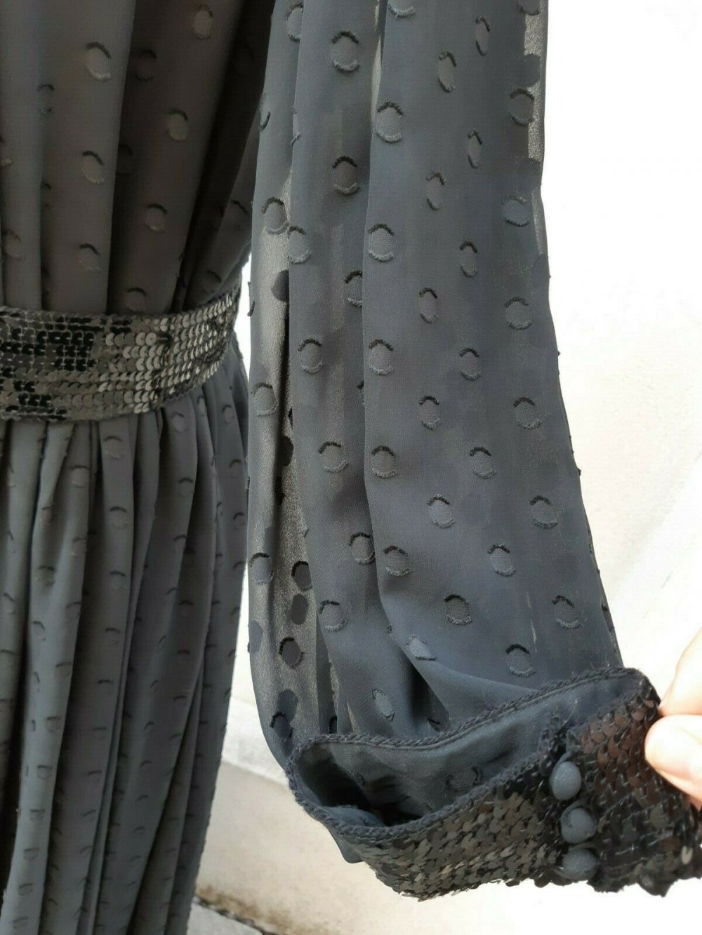 KLEID FINK MODELL Gr. 42 Gr. 44 SCHWARZ DESIGNER Vintage 70er TOP