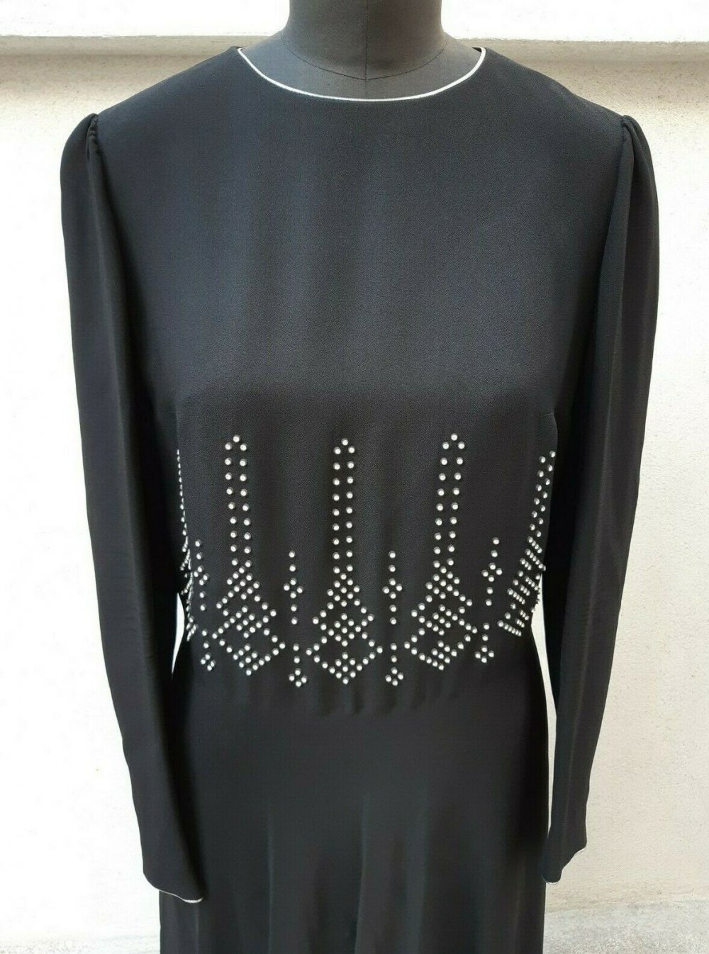 KLEID FINK MODELL Gr. 40 Gr. 42 SCHWARZ GLITZER DESIGNER Vintage