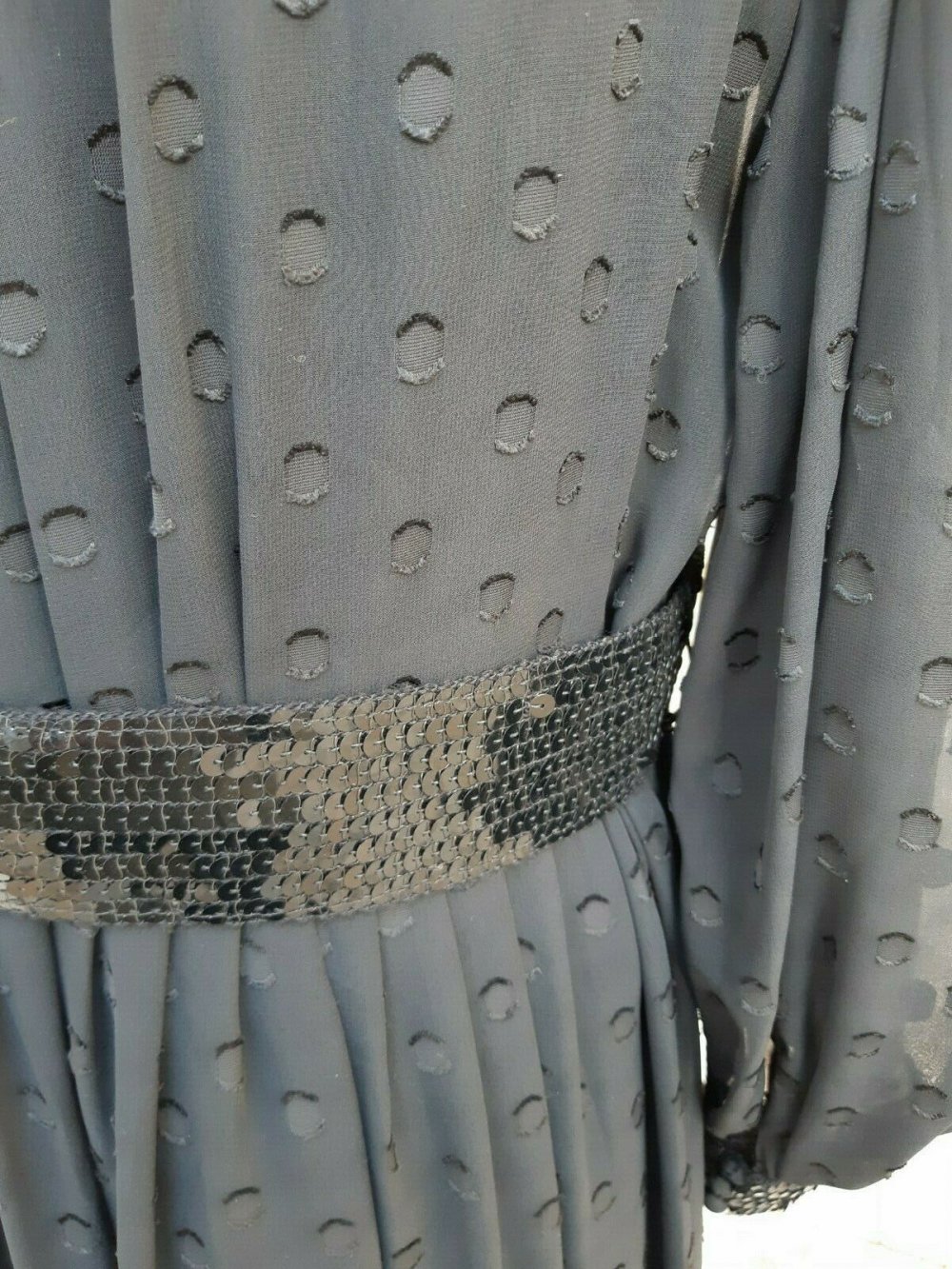 KLEID FINK MODELL Gr. 42 Gr. 44 SCHWARZ DESIGNER Vintage 70er TOP