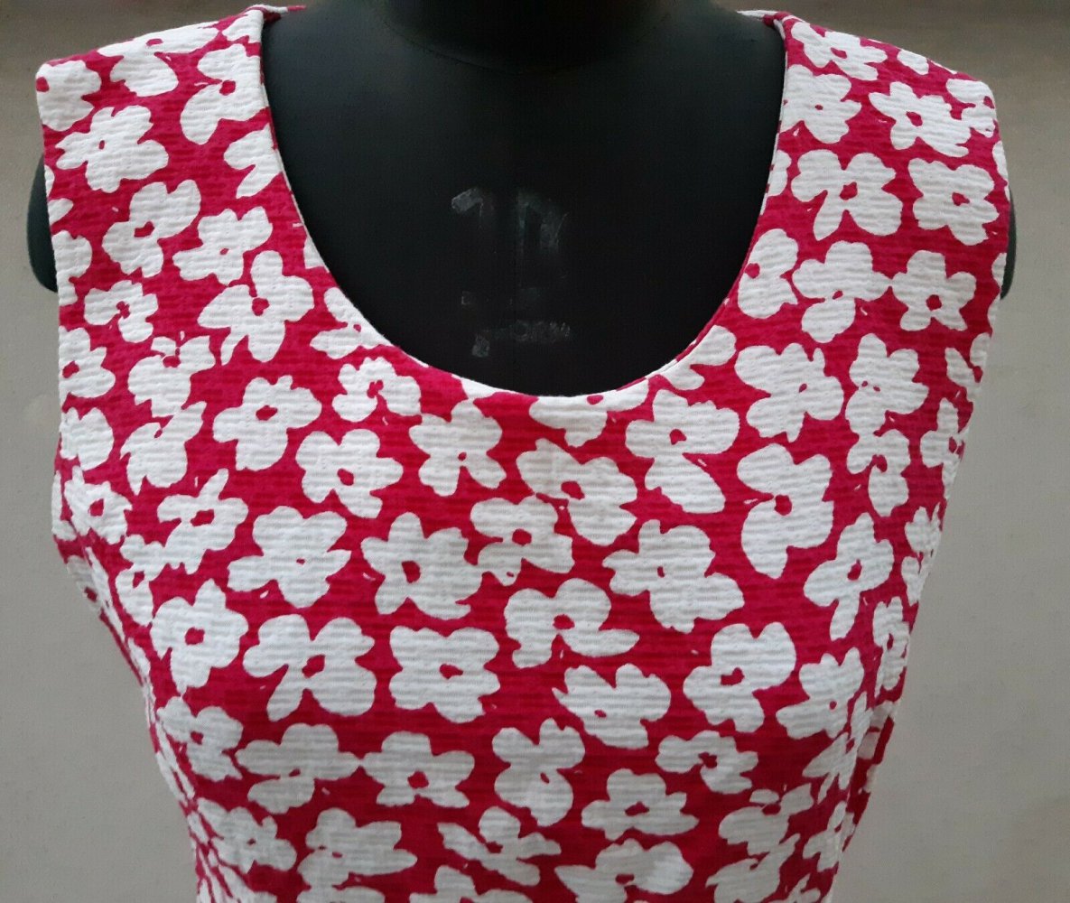 KLEID ETUIKLEID Gr. 38 SCHNEBERGER : DESIGNER 80er PINK WEISS BLUMEN