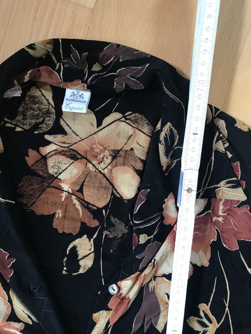 Bluse Hemdbluse 46/48 Walbusch Festlich Kragenbluse Langarm Blumenprint Fleur Glitzer 