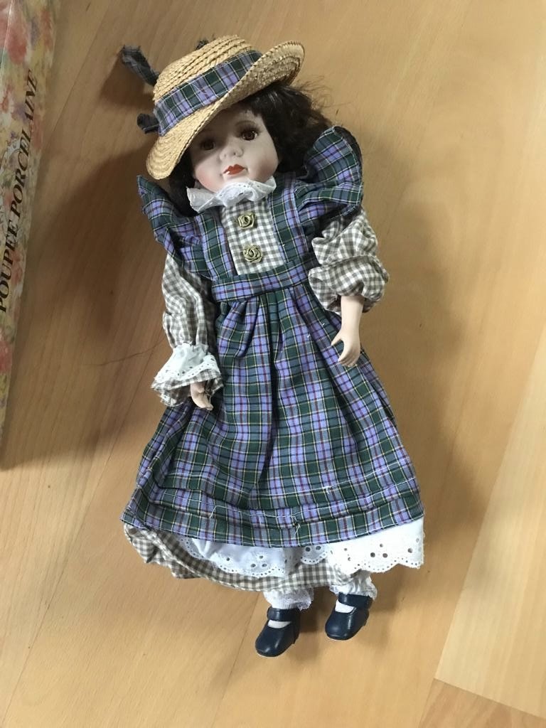 Deko Nostalgie Doll mit Keramikkopf Sammleredition Coquette Aesthetic Landhaus Cottage OVP