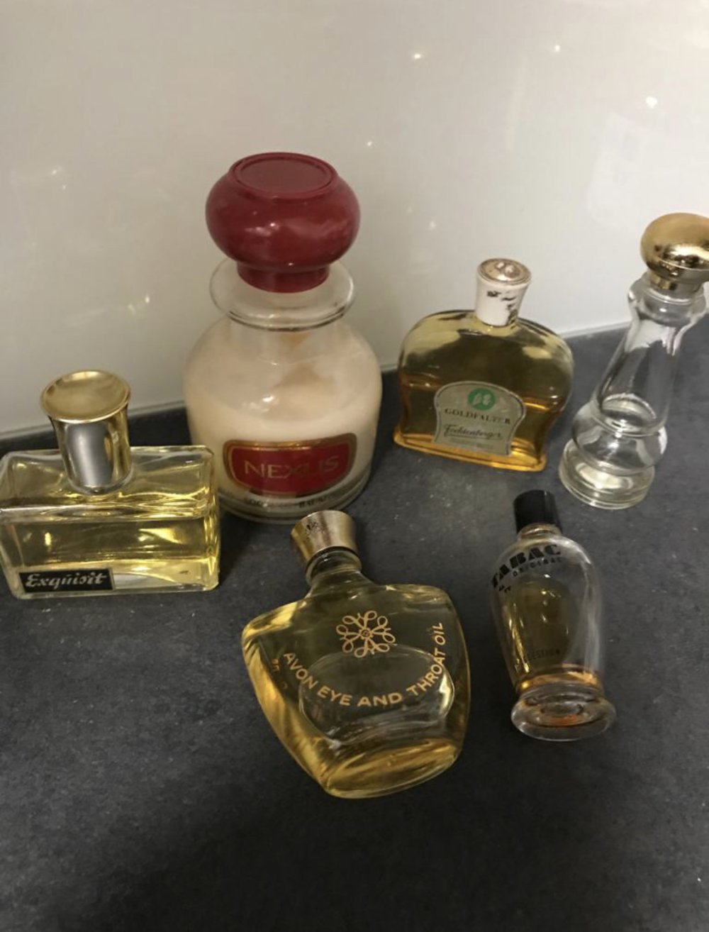 Deko Glasflasche Vintage Flacon Midcentury Miniatur Nostalgie  