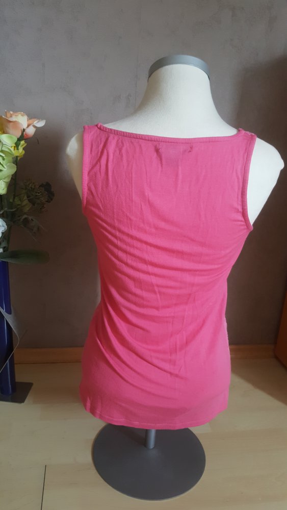 Top Spitze pink Doublè Oberteil rosè edel Tägershirt longsleve Blüten