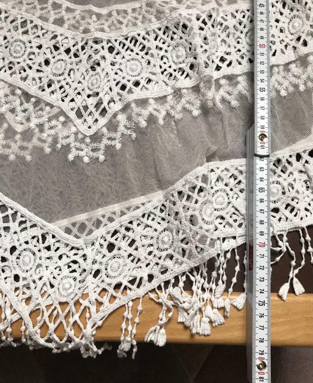 Tunika Kleid Mesh Makramee floral Kimono 44/46 Überwurf Boho Hippielook 