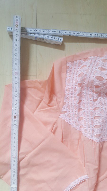 Kleid, Lingerie, Wäschekleid, Nachthemd, Peache Gr. M, Spitze Vintage Lover, Nachtkleid lachsfarben, Motto Event, Halbarm, Midikleid Spitze Shabby Retro Look