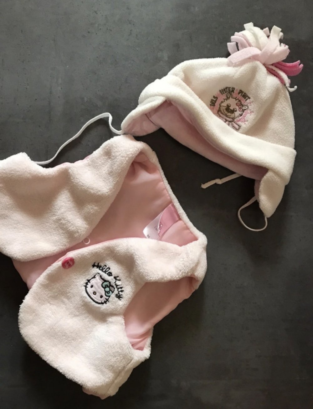 Babymütze Kapuze Kuschelig Girlie Größe 2 Mütze Bommelmütze