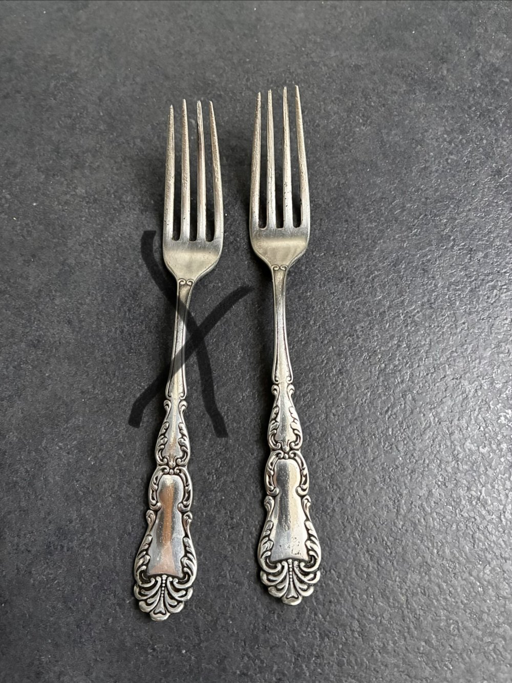 Antik 1 Serviergabel silbergrau Victorian Style Rogers&Bros. Deko Gabel Vintage verschnörkelt Jahrhundertwende 