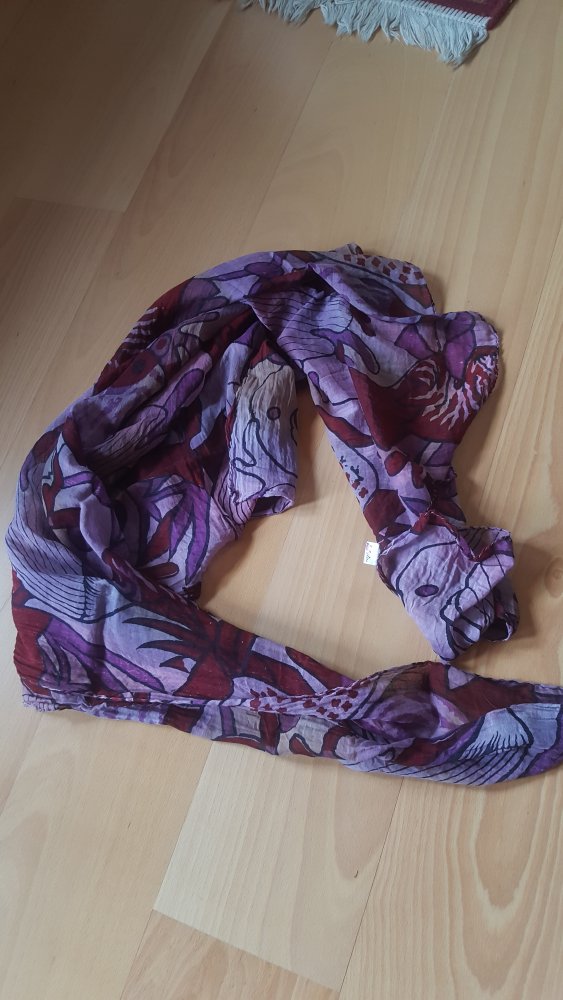 XXL Tuch Turban Paero Sarong Umhang Schal Paero Inprint Gebrauchszustand Baumwolle Fisch Creativ Beerentöne Allrounder Schulter- Knüpf- Hüfttuch Beach Rock 