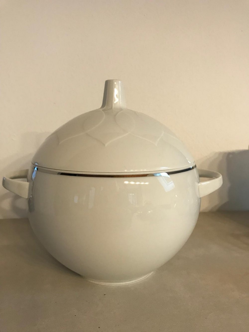 Porzellan Fine Design Rosenthal Suppenterrine Suppenschalen Lotus Platinrand Interieur Konvolut 