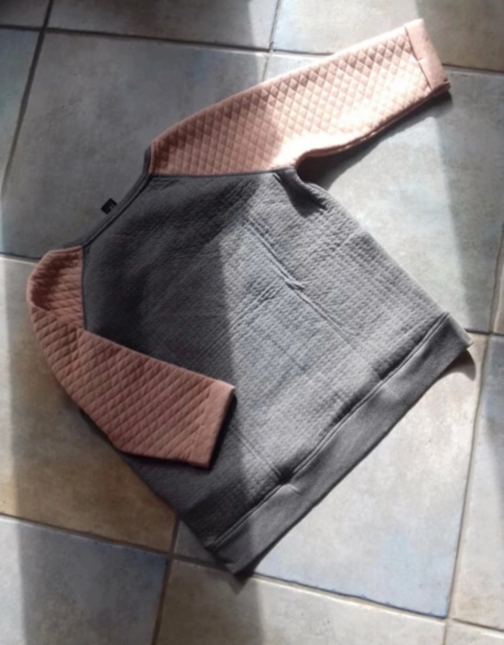 Pulli Sweat Shirt Pullover Waffelpique Casual Homewear Lounge Fittered Wabenmuster Croped 40/42 