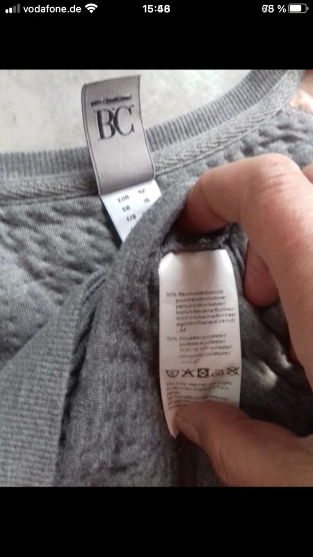 Pulli Sweat Shirt Pullover Waffelpique Casual Homewear Lounge Fittered Wabenmuster Croped 40/42 