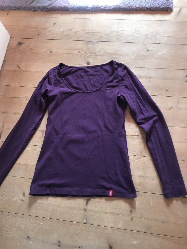 Shirt Langarm Esprit Flieder Basic edc kombimode Oberteil 38/40