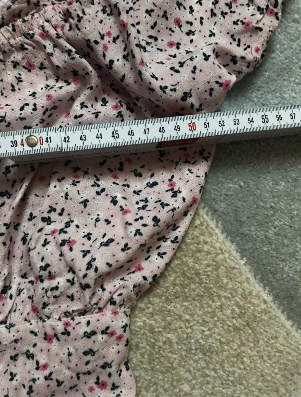 Blusentop 42/44 Shirtbluse Fleur Rosé Carmenbluse Croped Smoked feminin Summertime Festival Hippie Look