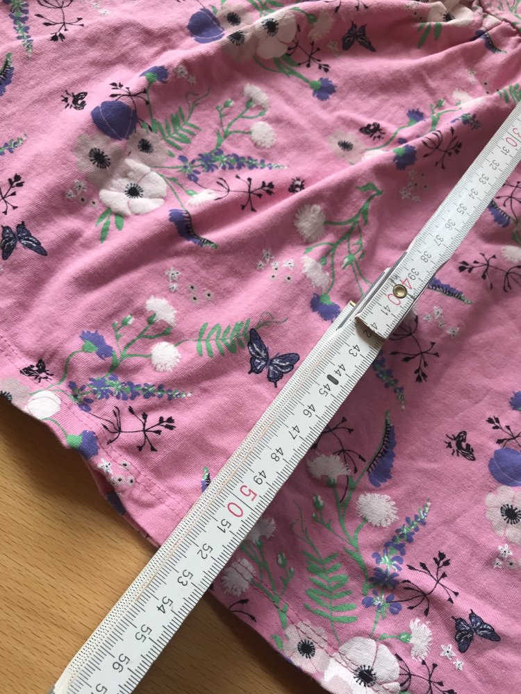 Mädchen Kleid Shirt rosé Blümchen Kurzarm Body Kleidchen 122 Jersey Schlupfkleid  Sommerkleid Tellerrock