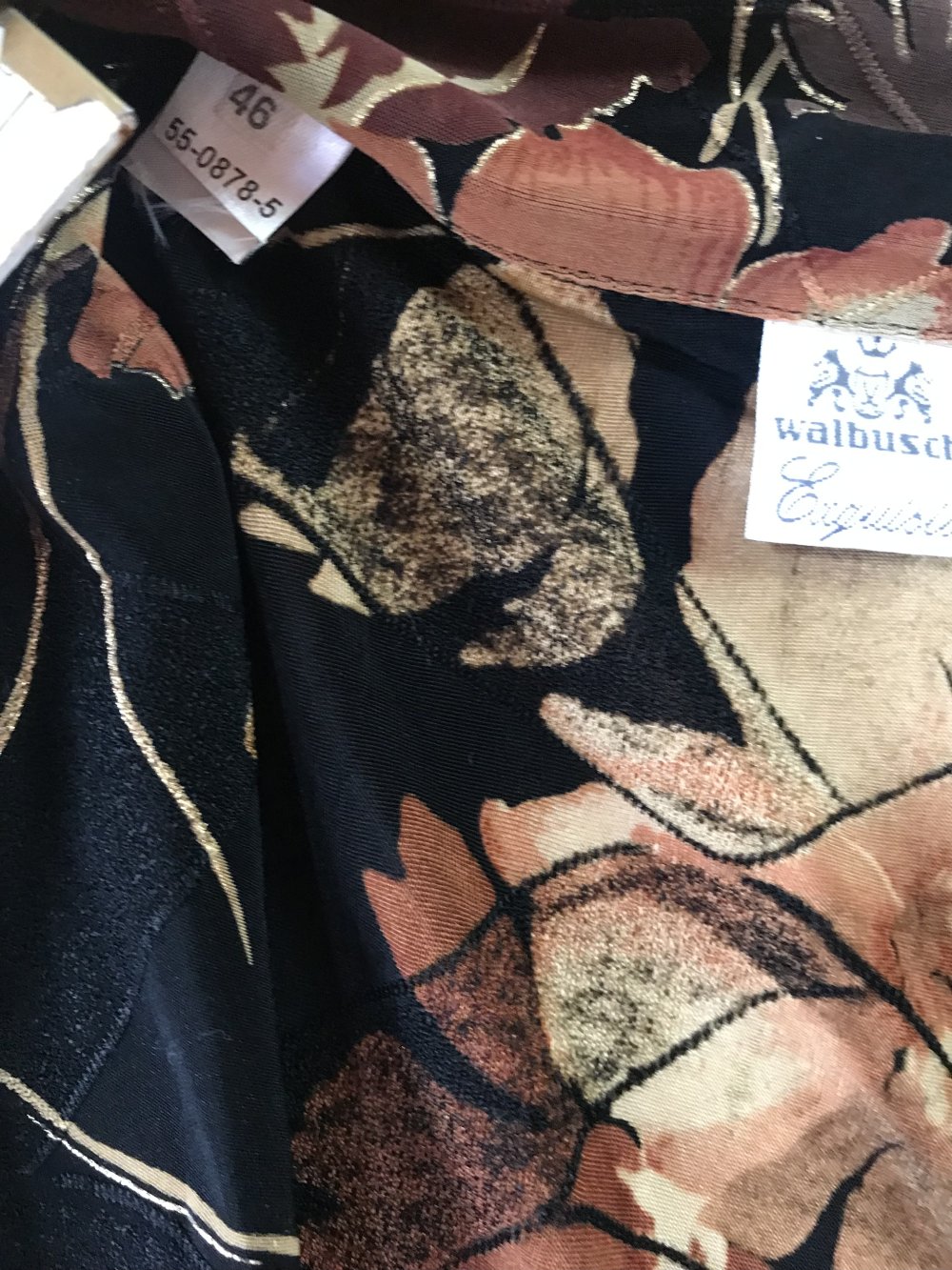 Bluse Hemdbluse 46/48 Walbusch Festlich Kragenbluse Langarm Blumenprint Fleur Glitzer 