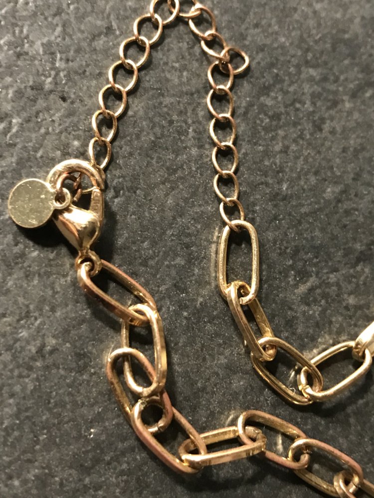 Kette Modeschmuck goldfarben Halskette Collier Kettenglieder Rechteck Modeschmuck 