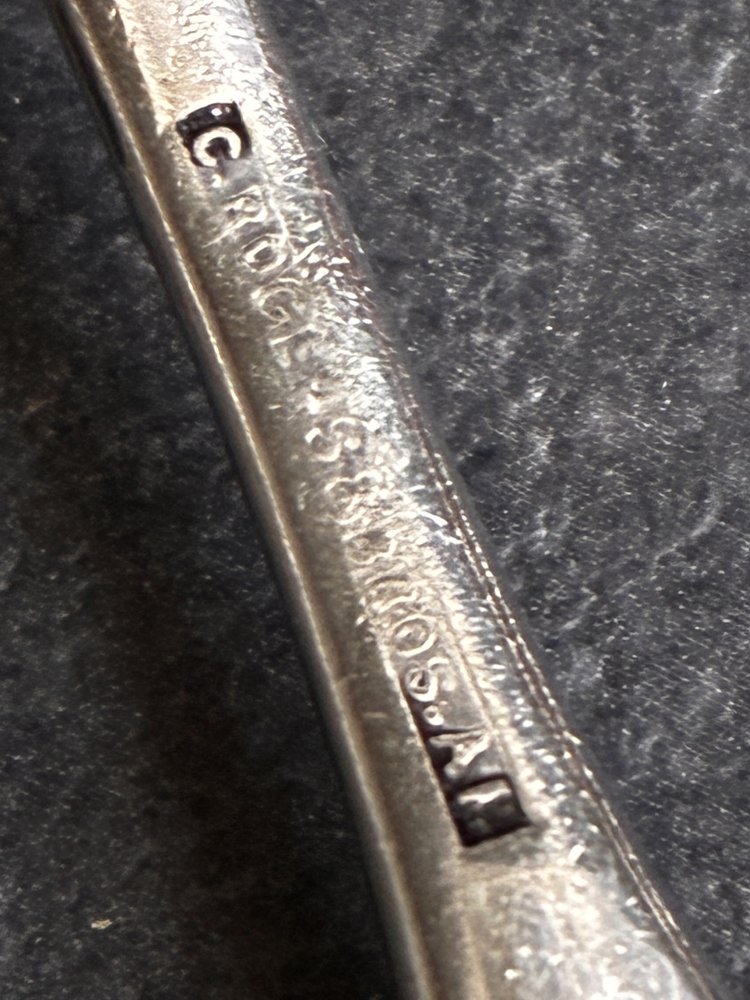 Antik 1 Serviergabel silbergrau Victorian Style Rogers&Bros. Deko Gabel Vintage verschnörkelt Jahrhundertwende 