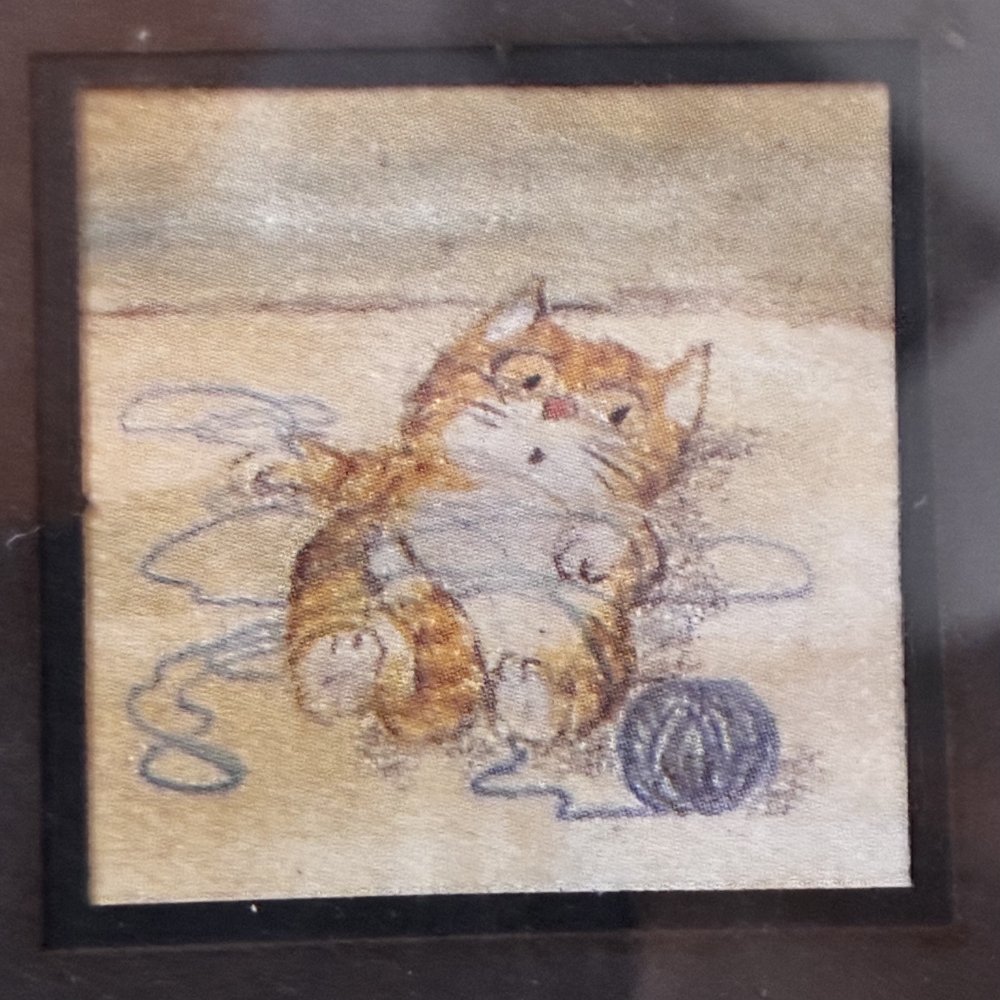 Tierwelt Kunst Bilder Miniatur Cats Reproduktion Katzenbild Motiv Wanddeko Motto Bunte Welt Hajek Dieter Nostalgie Sammlerobjekt 