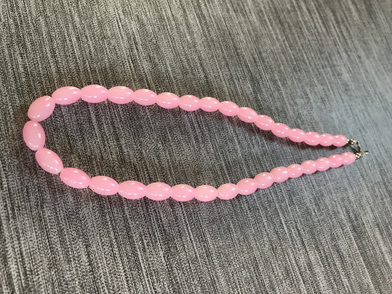 Kette Collier Vintage Perlenkette Modeschmuck rosé 