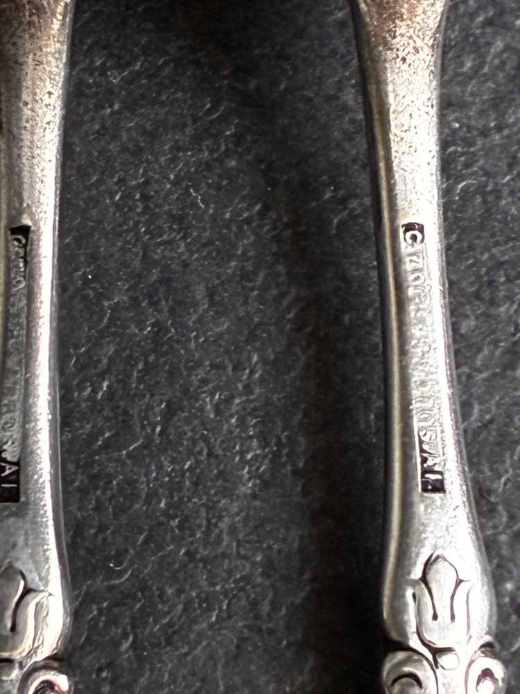 Antik 1 Serviergabel silbergrau Victorian Style Rogers&Bros. Deko Gabel Vintage verschnörkelt Jahrhundertwende 