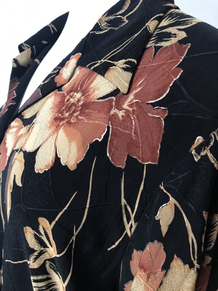 Bluse Hemdbluse 46/48 Walbusch Festlich Kragenbluse Langarm Blumenprint Fleur Glitzer 