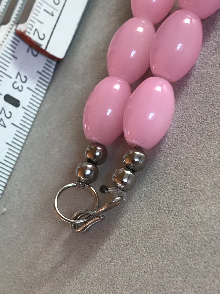 Kette Collier Vintage Perlenkette Modeschmuck rosé 