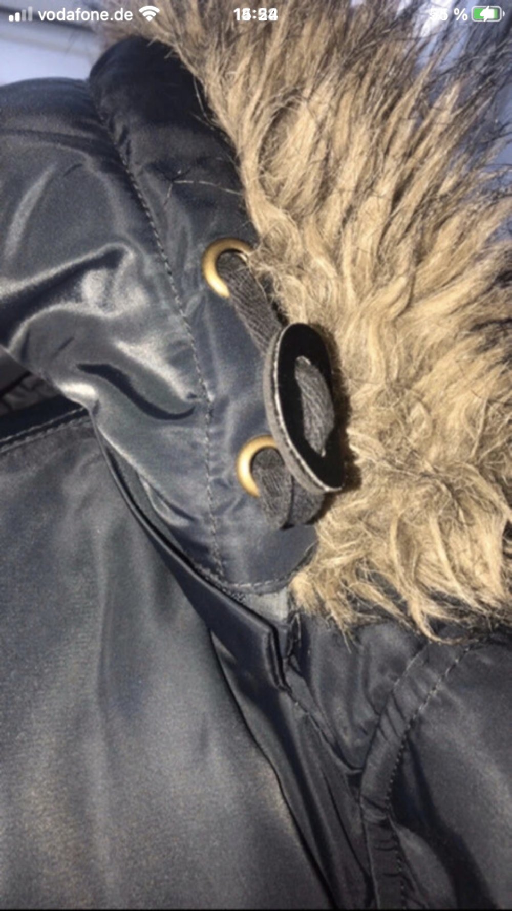 Kapuzenmantel Jacke M Taupe Anthrazit Steppjacke Cargo Style Manteljacke funktional Details lange Ärmel mit Fingerling/Fäustling Bund