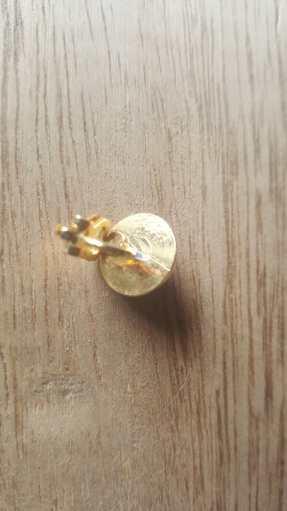 Ohrclip Perle goldfarben Ohrring Einzeln Clip Accessoire zu Stirnband Vintagedesign Granny Kostüm Schmuck Creativ Accessoire  