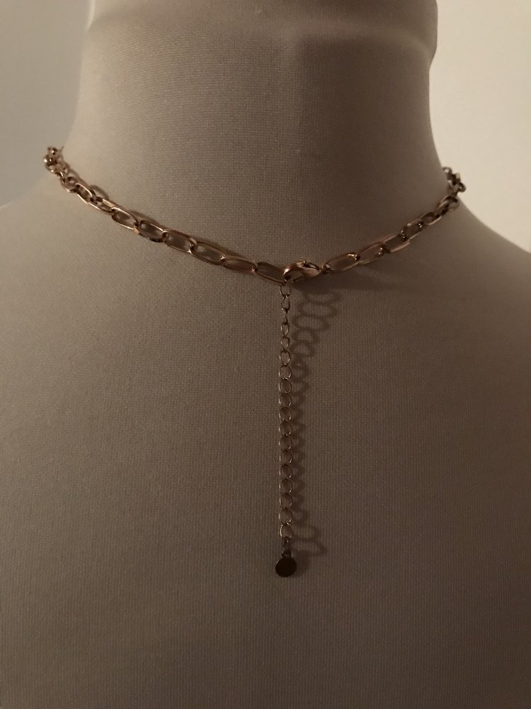 Kette Modeschmuck goldfarben Halskette Collier Kettenglieder Rechteck Modeschmuck 